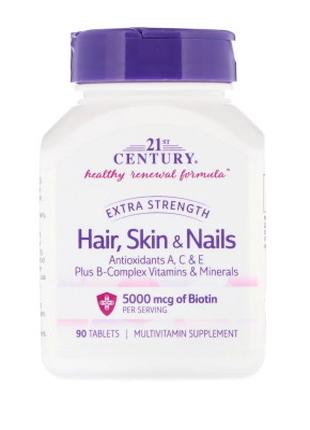 Вітаміни та мінерали 21st Century Hair Skin & Nails Extra Stre...