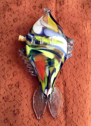Рыба штоф графин цветное стекло сувенир винтаж ссср