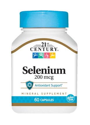 Витамины и минералы 21st Century Selenium 200 mcg, 60 капсул
