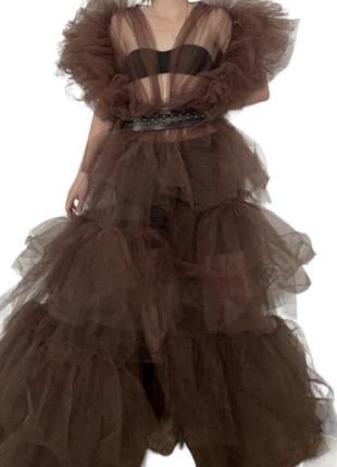 Сукня коричнева з фатину, сітка, пишне, для фотосесії