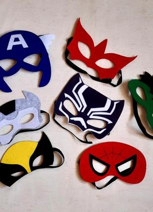 Супер герои карнавальные фетровые маски