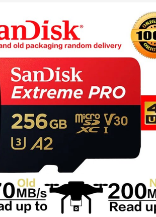 Картка пам'яті SanDisk Extreme PRO micro SDXC 256 ГБ 170/200 МБ/с