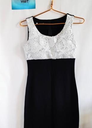 Женское платье черное-белое