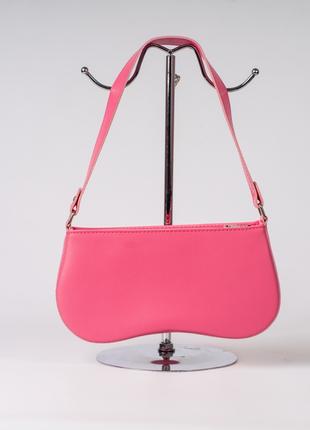 Женская сумка багет розовая сумка сумочка розовый клатч багет