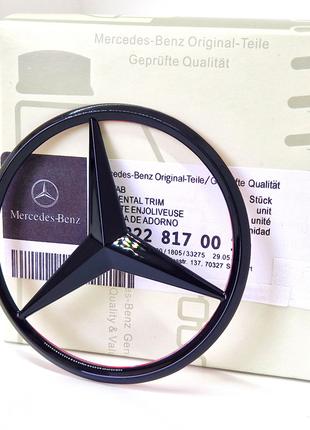 Эмблема Mercedes A2228170016 W222 New-S series Черный глянец
