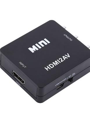 Конвертер HDMI на RCA (AV) CVBS адаптер видео с аудио 1080P HD...