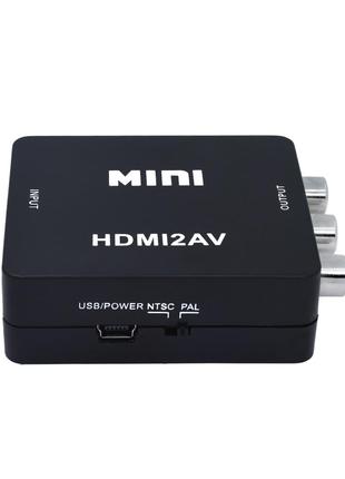 Конвертер HDMI на RCA (AV) CVBS адапттер відео з аудіо 1080P H...