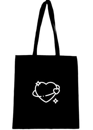 Еко сумка шоппер шопер торба з принтом " серце " сердечко