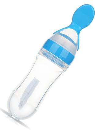 Бутылка-ложка для кормления новорожденного 20 х 5 см Синий (vo...