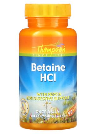 Бетаин гидрохлорид с пепсином Thompson Betaine HCl для улучшен...