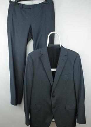 Класичний люкс костюм ermenegildo z zegna slim fit blue wool f...
