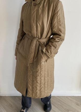 Винтажное стеганное утепленное пальто