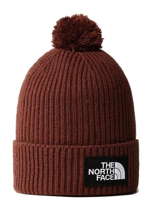 The north face tnf logo box pom beanie dark oak nf0a3fn36s2 ша...