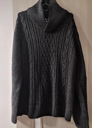 Large свитер мужской теплый серого цвета