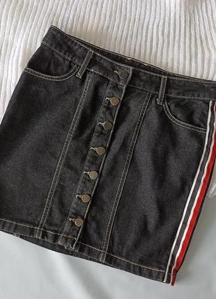 Черная джинсовая юбка р.36