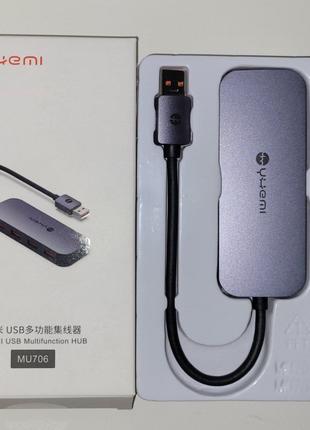 USB хаб Xiaomi Yhemi 4х usb 3.0 + type-c 5В концентратор