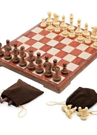 Магнитные шахматы под дерево Chess magnetic wood-plastic 28x28 UB
