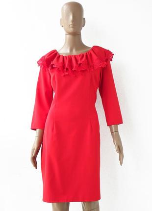 Нарядное, отличное платье красного цвета 48 размер (42 еврораз...