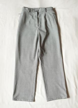 Серые шерстяные брюки в гусиную лапку женские gardeur, размер 3xl