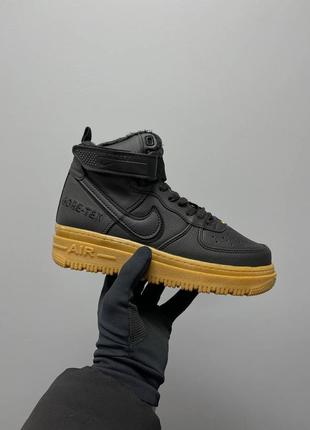 Кроссовки nike air force 1 gore-tex boot black brown fur