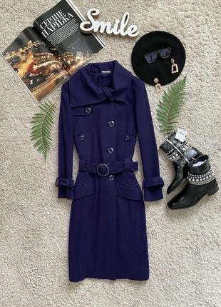 Вовняне фіолетове пальто