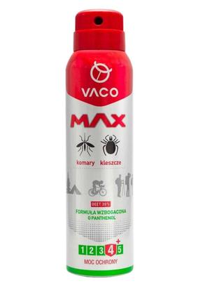 Спрей от комаров клещей насекомых с пантенолом VACO MAX 100мл ...
