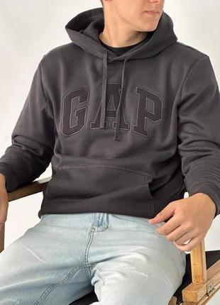 Gap logo fleece hoodie «black moonless night»  ціна: 1250грн