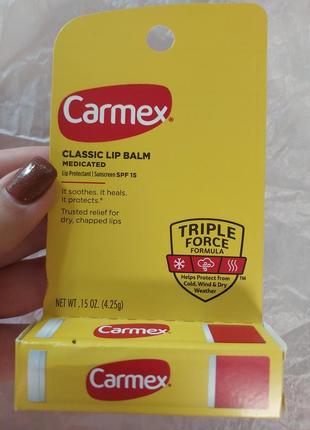 Классический бальзам для губ, лечебный, spf 15, 4,25 г carmex ...