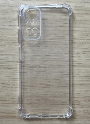 Чехол для Xiaomi Redmi Note 11 с бортиками прозрачный силиконо...