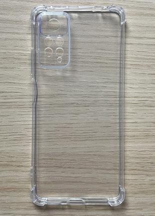 Чехол для Xiaomi Redmi Note 11 Pro с бортиками прозрачный сили...