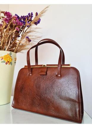 Винтажная сумка 50х годов коричневая сумка кожаная женская рид...