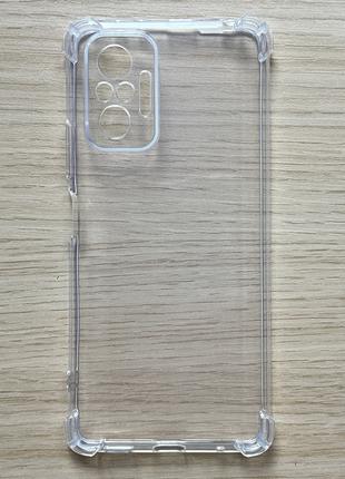 Чехол для Xiaomi Redmi Note 10 Pro с бортиками прозрачный сили...