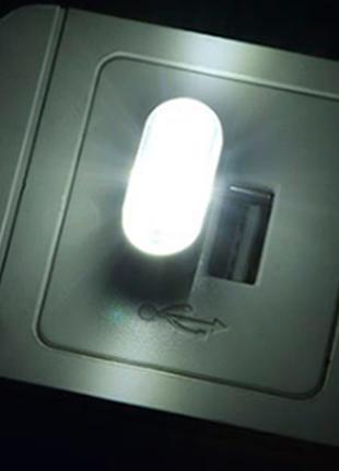 USB светильник - фонарик портативный белый Белое свечение Чёрный