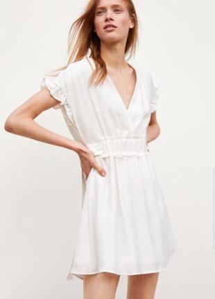 Белое легкое платье от zara