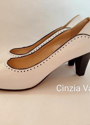 Туфли лодочки кожаные cinzia valle белого цвета туфли парадные...