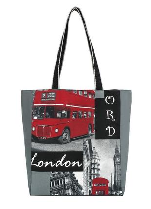 Жіноча текстильна сумка з принтом лондона. сумка-шоппер. сумка...