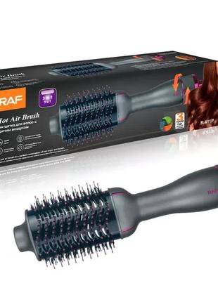 Фен гребінець для волосся raf r411p | щітка для сушіння волосс...