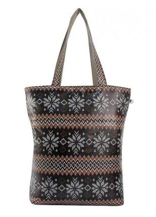 Сумка-шоппер. женская сумка в зимнем стиле с принтом снежинки