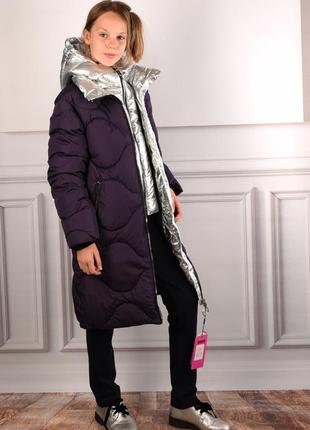 Красивое пальто зимнее для девочки kiko р 146