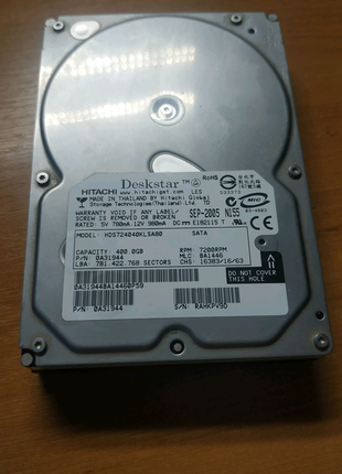 Продам HDD 3.5" Hitachi 400GB Б/У