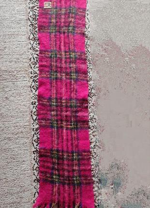 Шотландский шарф в клетку шерстяной, натуральные.