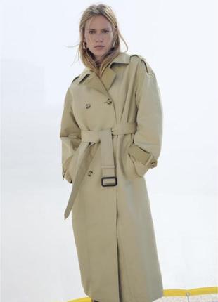 Zara контрастний тренч оверсайз, плащ, пальто, тренчкот, куртка