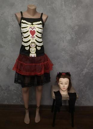 Карнавальный костюм дьявол чертик платье рожки s 42 хелоуин хэ...