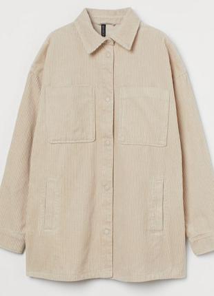 H&M; Размер М Теплая Куртка рубашка оверсайз вельветовая Оригинал