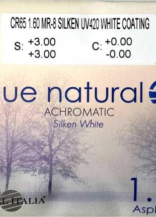 Линзы для очков divel italia as 1,61 silken white blue natural