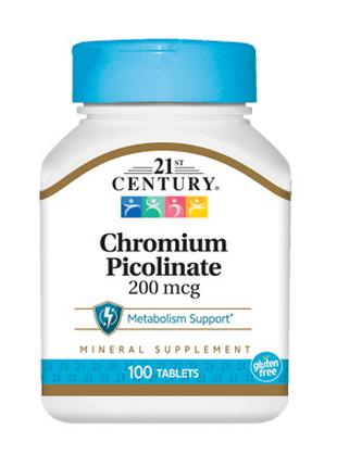 Витамины и минералы 21st Century Chromium Picolinate 200 mcg, ...