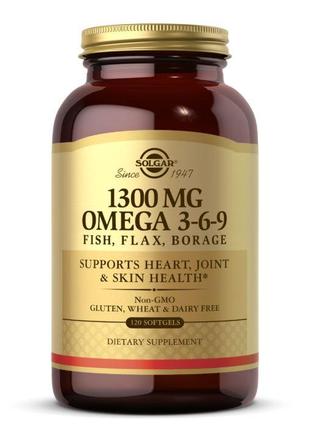 Жирные кислоты Solgar Omega 3-6-9 1300 mg, 120 капсул