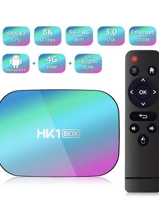 HK1 BOX Android 9.0 Smart TV Box Amlogic S905X3 CPU 4GB RAM 32...