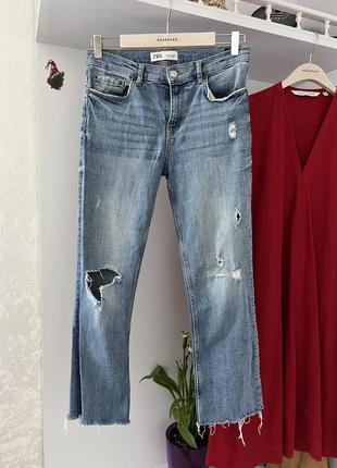 Крутые рваные джинсы zara