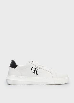 Calvin klein мужские белые кожаные сникеры chunky cupsole mono...